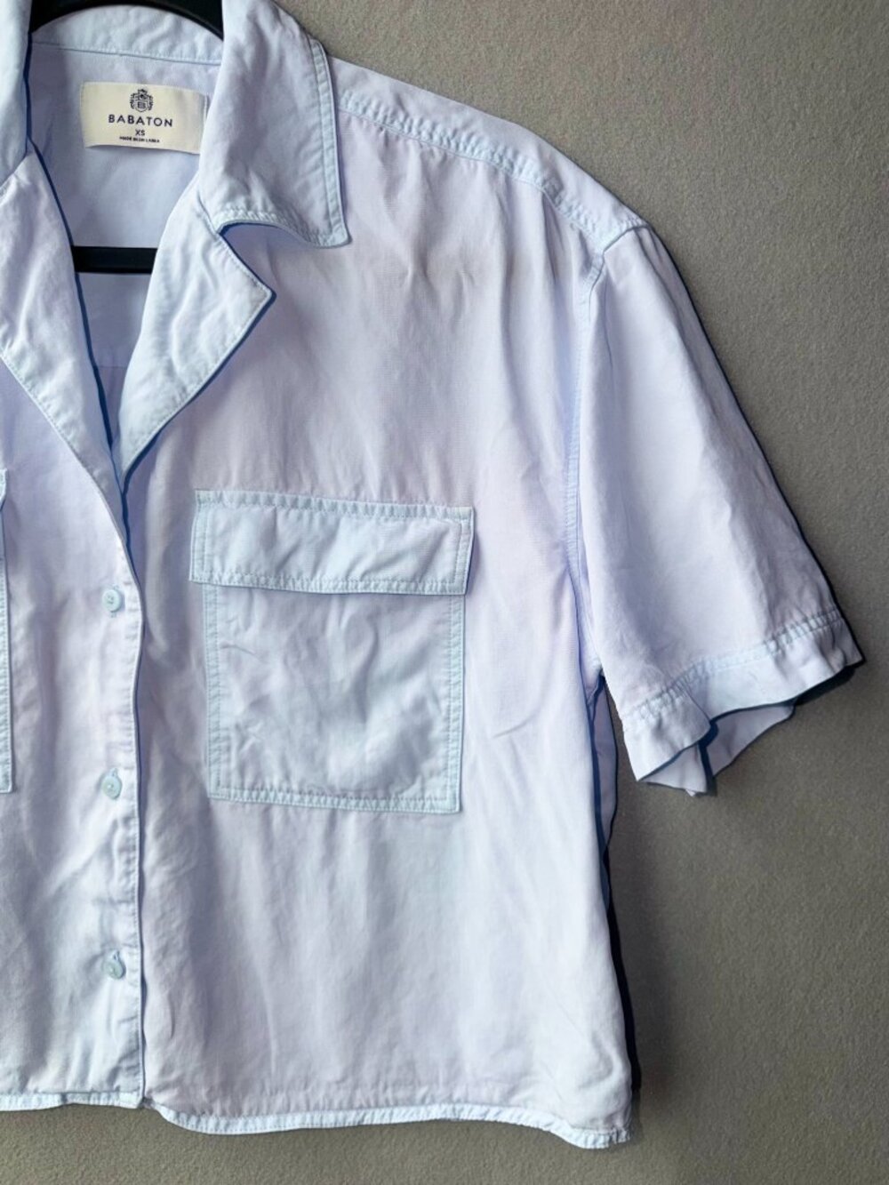 Aritzia Babaton Dottie Shirt XS Light Blue Tencel Lyocell Button Front Blouse - Picture 4 of 8